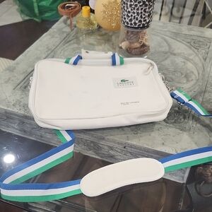 Lacoste Unisex Vintage Parfume Cross Body Travel Bag White